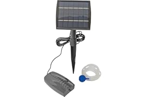 Woodside Solar Oxygenator Air Pump for Pond - 1.5W Aerator 1 Air Stone Oxygen Pump for Garden, Aquarium Fish Tank