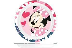 Lulabi Disney Minnie Icon Piatto Piano Pappa in San Decorato, 21cm – Resistente, Facile da Pulire, Design Minnie per Bambini, Sicuro e Pratico