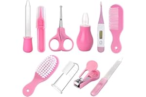 LACEDAISY Babypflege Set, Baby Erstausstattung Pflegeset, 10Pcs Baby Healthcare Kit, Babypflegeset für Neugeborene, Säugling, Kleinkind Gesundheit und Pflege Leicht zu tragen (Rosa)