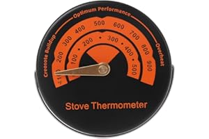 BIlinli Thermomètre de Tuyau de cheminée de poêle magnétique en Alliage - Indicateur de température pour brûleur à Bois