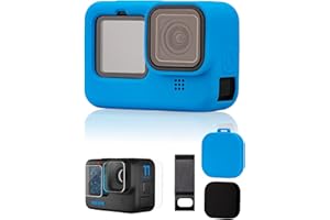 Lammcou Custodia in Silicone di Ricambio per Hero 12 11 10 9 + Cover Batteria + Pellicola Protettiva + Copriobiettivo, Custodia Protettiva Silicone Protective Case Shell per Hero 12 11 10