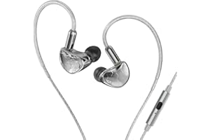 EZ EAR Kbear Xuanwu Auriculares In-Ear HiFi Dynamic Dynamic Dynamic Ez en el oído Monitor IEM con micrófono Cable Plataforma de Plata Desmontable para Pop, Folk, Jazz, ACG (Plata, micrófono)