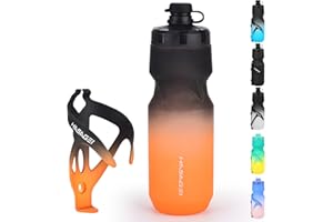 HASAGEI Bike Water Bottle Holder with 24 Oz Bottle, Durable Leak-Proof Non-Slip Design, Lightweight & Universal Fit for Mountain/Road Cycling Accessories