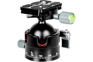 koolehaoda E3 mini cabeza de trípode Cabeza de bola con placa de liberación rápida. Gran esfera: SΦ45MM, Carga máxima: 20 KG (E3 - ballhead)