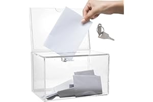 Firulab Rifa - Urna acrílico Altamente Transparente con Cerradura y Llaves | Cajas donación para recaudación Fondos, Elecciones, Actividades Bienestar público y Actividades