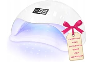 LALILL Lámpara UV LED para Uñas 48W - Blanca, Secador de Uñas Profesional - Para Gel, Semipermanente, Acrílico - Temporizador 10/30/60/99s, Sensor Infrarrojo, Pantalla LCD - Manicura y Nail Art