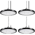 CheDux 100W UFO LED High Bay Light 4 Pack,10000LM Industrial UFO Lamp, 6000K-6500K Daylight White Ultra Thin LED Warehouse Lighting,IP65 Waterproof Commercial Bay Lighting Shop Workshop Lights
