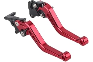 OUKENS 2PCS Levier d'embrayage de frein, Unniversal Moto Aluminium Réglable Alliage Tambour Guidon Dispositif De Freinage Handlesr(rouge)