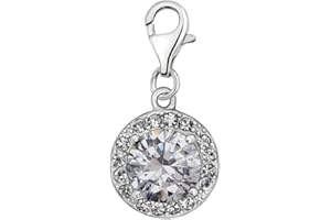 Quiges Ciondolo Placcato in Argento per Le Donne Cristalli di Zirconio per Bracciali e Accessori