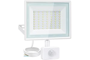 Aigostar Security Lights Outdoor Motion Sensor, 50W PIR Sensor Security Light 4300 Lumens, Super Bright Flood Lights Outdoor, 6500K Flood Light, IP65 Waterproof Floodlight for Backyard, Garden, Patio