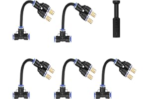 Lpraer 5 Stücke Nebeldüsen Sprühnebel T-stück Verbinder mit 10cm verstellbare Messing Wasserrohr Sprühdüse Sprayer Sprinkler T-Steckverbindel Ersatzköpfe für Outdoor Bewässerungssystem(Mit 2 Düsen #2)