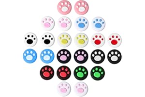Rumyve 24pcs Thumb Grip & Stick Cover - Kawaii Cat PAWS Silicone Joystick Grip