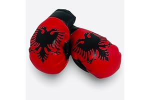PLMVI Albanien Mini-Boxhandschuhe für Auto - Innenspiegel Mini-Boxhandschuhe Auto Albanien Flagge - Doreza boksi te vogla shqiptare per makine