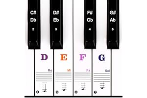 YITHAO Piano Stickers, Piano Keyboard Stickers for 88/61/54/49/37 Keys, Transparent Removable Piano Keyboard Note Labels for White and Black Keys, for Beginners Kids Learn to Play