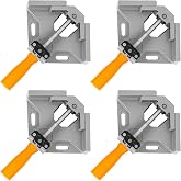 4 Pieces Carpenter Clamps, 90&deg; Straight Metal Clamps, Tightening Clamps, Square Clamps, with Adjustable Swivel Jaw, for Carpe