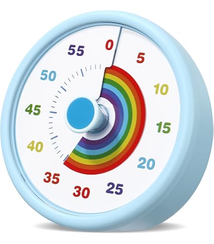 Minuteur Visuel Pour Enfants | Timer Silencieux Avec Disque Coloré, Gestion Du Temps Pour Devoirs, Classe, Cuisine - 10.3cm - 5