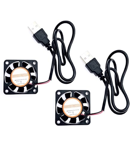 Pack De 2 Mini Ventilateurs USB 40x40x10 Mm - Silencieux (16,6 DB), 5V, Pour Refroidissement PC, Imprimante 3D - 3