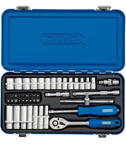 Draper ST26 - Vassoio Portabussole Magnetico Per 26 Bussole - Attacco 1/4" - Base In Plastica ABS Blu