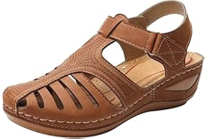 Susenstone Sandales à bout Fermé,Sandales de Marche Randonnée Femme Eté Mode Sandales de Plage Confort Anti-Dérapant Bout Fermé Claquettes de Trekking