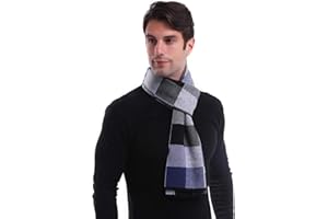 KEECOW Mens Merino Wool Winter Scarf Classic Warm Soft Thick Long