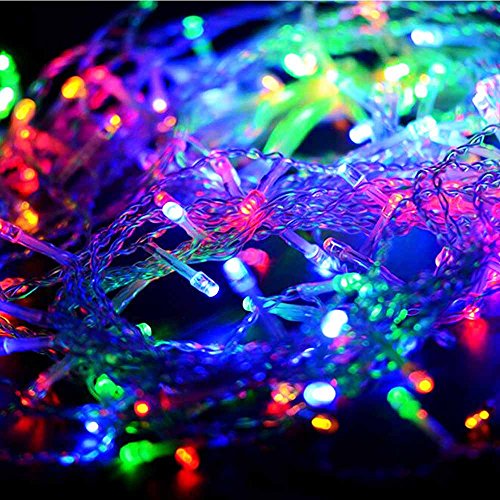 Flexible Cooper Draht LED String Weihnachtsbeleuchtung 100 LEDs 33ft / 10m, biegsame Fee Sternenhimmel leuchten DIY Festival Dekor Farbwechsel für WeihnachtenFerienhaus Party Hochzeitsveranstaltungen im freien (Buntes Licht) - 2