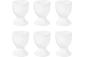 Argon Tableware Egg Cup Set - Coupes en Porcelaine pour Hard Boiled Eggs Souple - Blanc - Lot de 6