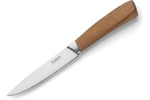 Kuppels Allzweckmesser WOOD | Klingenlänge 12 cm | scharfes Küchenmesser mit Akazienholzgriff | Klinge aus gehärtetem Edelstahl | Küchenmesser für präzises Schneiden | scharfes Gemüsemesser