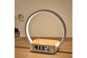 ‎BLONBAR blonbar LED Nachttischlampe mit Ladefunktion, 10W Wireless Charger & 3 Stufige Helligkeit Tischleuchte, Wake Up Licht Wecker Touch Control Dimmbar für Schlafzimmer Wohnzimmer
