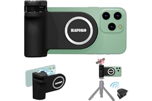 HAFOKO Magnetisch Smartphone CapGrip Kamera Handy Selfie Verschluss Griff Stativ Montieren w 1/4" Kalter Schuh mit Abnehmbar Bluetooth Kabellos Fernbedienung Kompatibel für iPhone Telefone Schießen