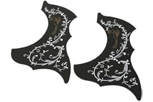 Bnineteenteam 2-częściowy pickguard do gitary akustycznej Pick Guards Samoprzylepne części zamienne Płytka ochronna do gitary 41" (czarna) Akcesoria do instrumentów muzycznych