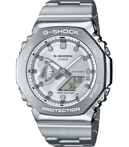 Casio Orologio Unisex GA-2100FF-8AER, Cassa 48.5mm, Quadrante Analogico E Digitale, Cinturino In Resina, Colore Argento