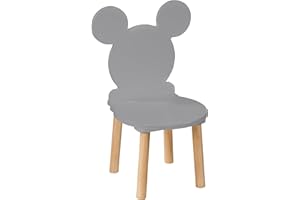 ‎PLAYPALS FURNITURE PlayPals Furniture kinderstuhl - holzstühle Kinder für EIN 2-7 Jahre, Toddler Chair - Kindersitzmöbel Stuhl, kindersessel kinderzimmer möbel Maus grau