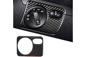 Garniture de commutateur de phare, Qiilu Garniture de panneau de commutateur de phare en fibre de carbone, décoration intérieure de voiture pour Golf 6 2008-2012