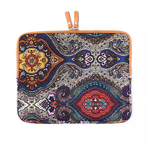 7,0 – 7,9 Zoll Apple iPad Mini 1 2 3 4 Schutzhülle – sehr hochwertige & edel verarbeitete Tablettasche / Tablethülle aus Canvas-Gewebe mit eingenähten Innenfutter und aufwendigen Designeraufdruck! Die Hülle eignet sich auch für Tablets anderer Hersteller bis 320 x 215 mm ( zirka 7,0“ bis 7,9“ )blaues Muster - 4