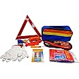 11-in-1 Car Emergency Tool Set Breakdown Assistance Set Car Safety Kit Breakdown Tool Set with Storage Bag, Jumper Cables, Tow Rope, Warning Triangle, Flashlight, Safety Hammer etc