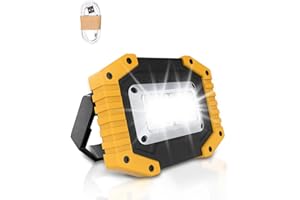 Trongle LED Rechargeable Work Lights, 45W Floodlight Battery Security Light with 3 Modes Outdoor COB Floodlight Camping Lights with USB Waterproof for Yard, Garage, Fishing, Hiking(Batteries Included)
