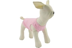 Lovelonglong 2019 Summer Pet Clothing, Dog Clothes Blank T-Shirts Ribbed Tanks Top Thread Vests for Bulldog Large Medium Small Dogs 100% Cotton Pink XL