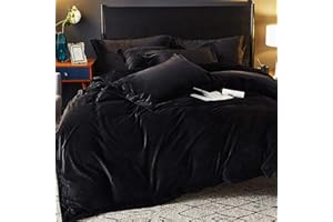 ‎OMELA Omela Warm Fleece Winter Bettwäsche 135x200 Schwarz Cashmere Touch Plüsch Bettbezug mit Kopfkissenbezug 80x80 cm 2 Teilig Flauschig Coral Fleece Microfaser Winterbettwäsche Set Reißverschluss