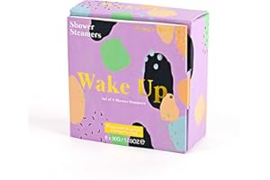 Gift Republic - Lot de 8 bombes de douche Wake Up - Pour la douche - Parfum menthe poivrée, romarin et gingembre - 8 vapeurs de douche - Cadeau de Noël, d'anniversaire, de Saint-Valentin