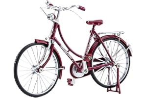 LUFEIS Bicicletta in Miniatura, Giocattolo per Bicicletta in Miniatura Ornamenti, Modello di Bicicletta Retro, 1:10 Mini Bici, Artigianato Decor Finger Bike Collezioni Creative, Rossa