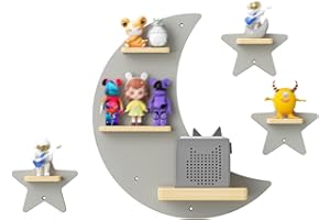 ‎POANES POANES Regal Tonie für Toniebox Tonie Regal Figuren Aufbewahrung,Mond und 3 Sterne Toniregal Standregal für Junge und Mädchen,Kinderzimmer Magnetisches