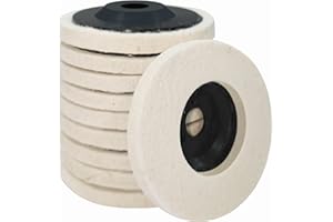 SPEPY 10 Pcs Fine Wool Felt Polishing Pad Angle Grinding Disc, 100mm/4 Inch Polishing Wheel for Metal Cleaning Removal of Scratches, Ceramic Glass Stainless Steel Car Mirror Polishing（Black）