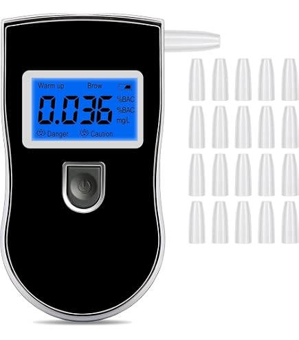 Alcootest Électronique Homologué NF Avec 20 Embouts - Éthylotest Portable Écran LCD Bleu