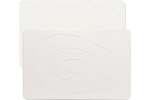 Feilifan Tapis de Bain en Pierre - Tapis de Douche en Terre de Diatomée à Séchage Rapide, Super Absorbant l'eau, pour Salle de Bain, Cuisine, Facile à Nettoyer (60 x 38 cm, Ovale Blanc)