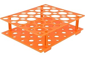 stonylab Rack per Provette da Centrifuga, 50 Buche Rack per Provette da Centrifuga Staccabile Supporto in Plastica per Provette da 10/15/50 ml, Arancione, 1 Confezione