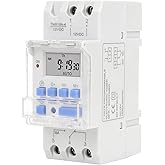 Weekly Digital Timer, 12 V DC 16 A Timer Timer Switch for Installation in Control Panels with LCD Display, 35 mm DIN Rail