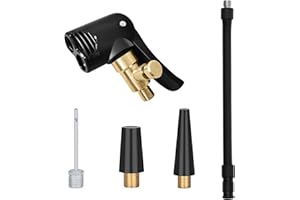 LbsAMP Reifenfüller Schlauch Set mit Amerikanisches Französisches Standard-Reifenventil und 3 Aufblasbarer Adapter Autoventil Adapter für Auto Fahrrad Motorrad Luftballons Schwimmringe Fußball