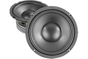 SKYTEC Fenton SSB3018 Pair of 6.5 Inch Mid Woofer Speaker Drivers – 350W High-Performance Replacement Hi-Fi & PA Audio Speakers, Polypropylene Cone, Rubber Suspension, 8 Ohms Impedance (Black)