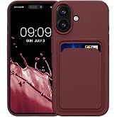 CONSTRAIN - iPhone 16 ile uyumlu Kılıf Kamera Korumalı Kartlıklı C&uuml;zdanlı Yumuşak Renkli Silikon Kapak i&ccedil;i Kadife