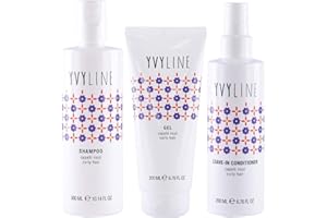 YVYLINE Haarpflege-Set für lockiges Haar, Shampoo + Gel + Leave In Conditioner, 3-teiliges Set, Curly Girl Yvyline System, Schrittwäsche und Definition